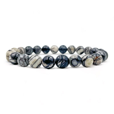 Solid Union - Black Silk Stone Gemstone Beaded Bracelet